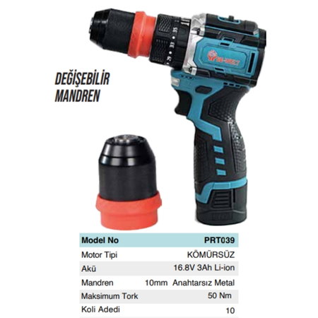 BHD PRT39 AKÜLÜ 2İN1 DARBELİ MATKAP